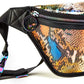 Bolsa de cintura holográfica feminina Like Dreams Snakeskin Hologram, azul, tamanho pequeno
