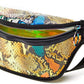Bolsa de cintura holográfica feminina Like Dreams Snakeskin Hologram, azul, tamanho pequeno