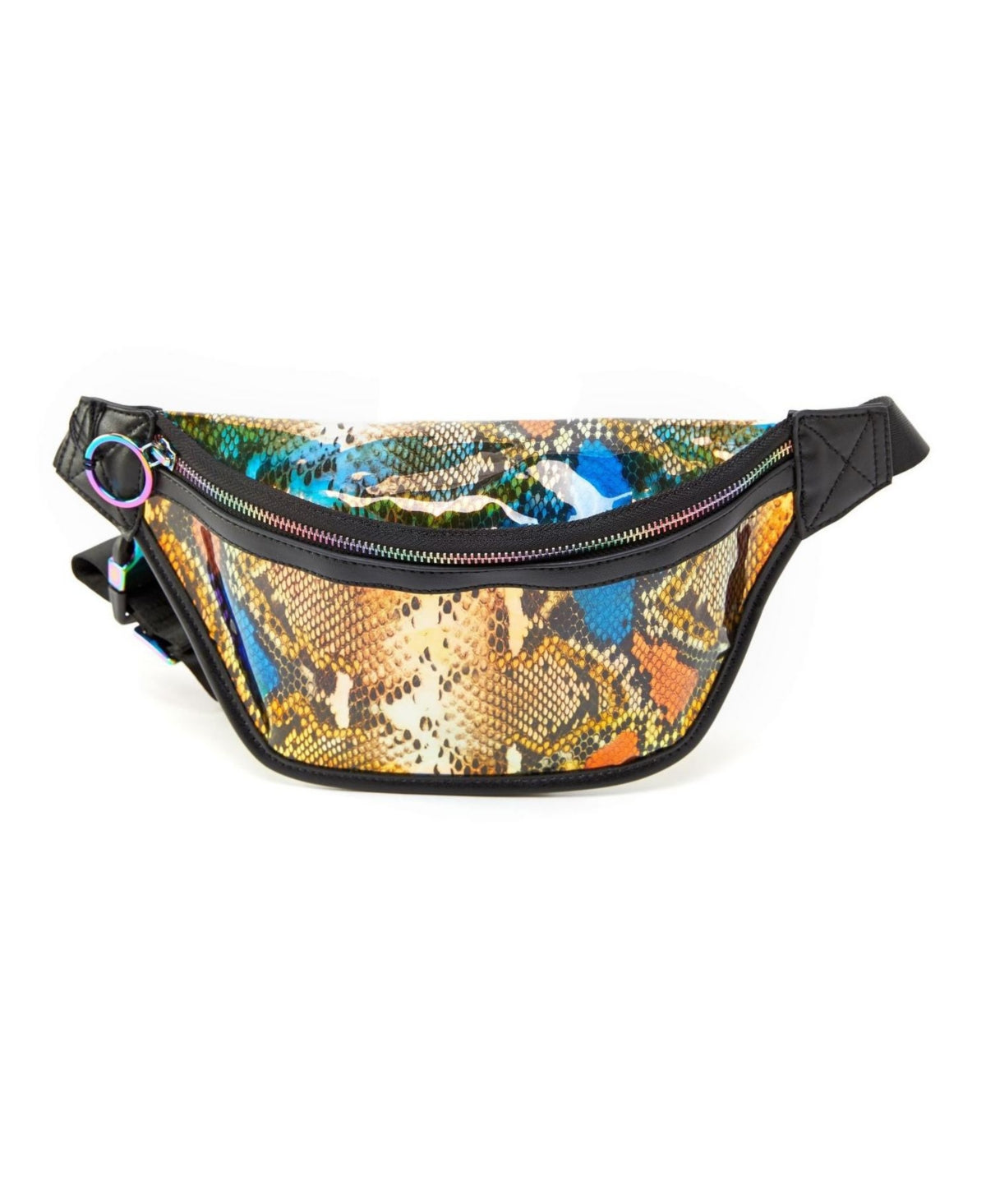 Bolsa de cintura holográfica feminina Like Dreams Snakeskin Hologram, azul, tamanho pequeno