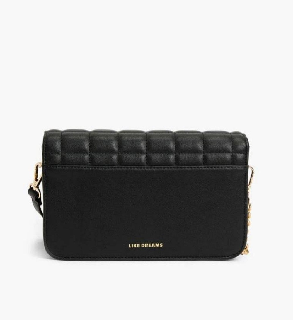 Bolsa transversal feminina Like Dreams Clara Quilted Tassel, preta, tamanho regular