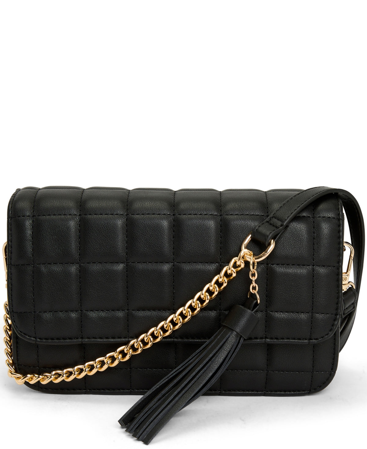 Bolsa transversal feminina Like Dreams Clara Quilted Tassel, preta, tamanho regular