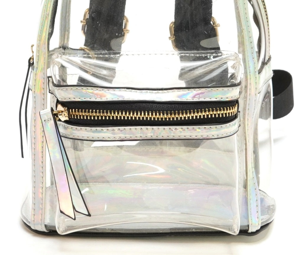Mochila feminina transparente Like Dreams, tamanho regular, cinza