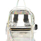 Mochila feminina transparente Like Dreams, tamanho regular, cinza