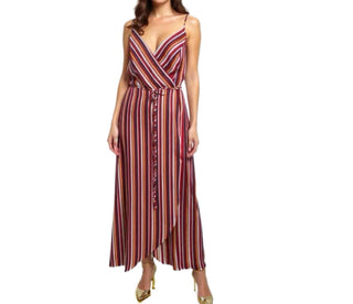 Aqua - Vestido longo sem mangas com decote em V e estampa resort