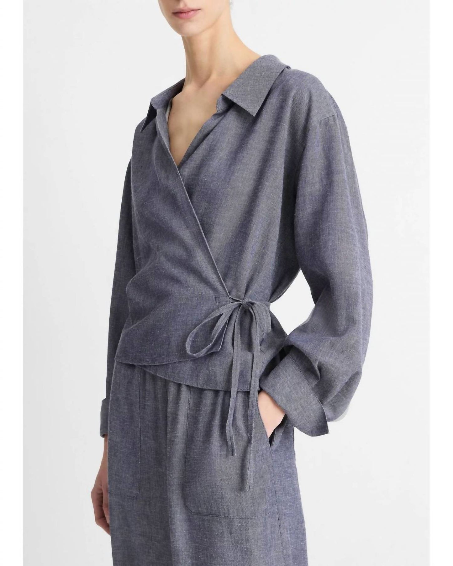 Vince - Collared Wrap Top