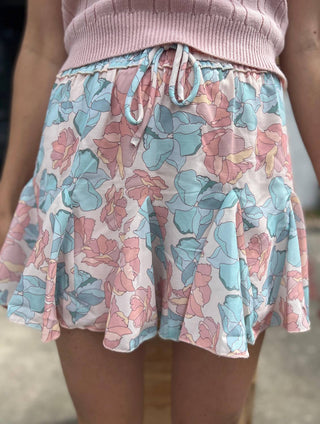 Lista de desejos - Minissaia com babados e estampa floral