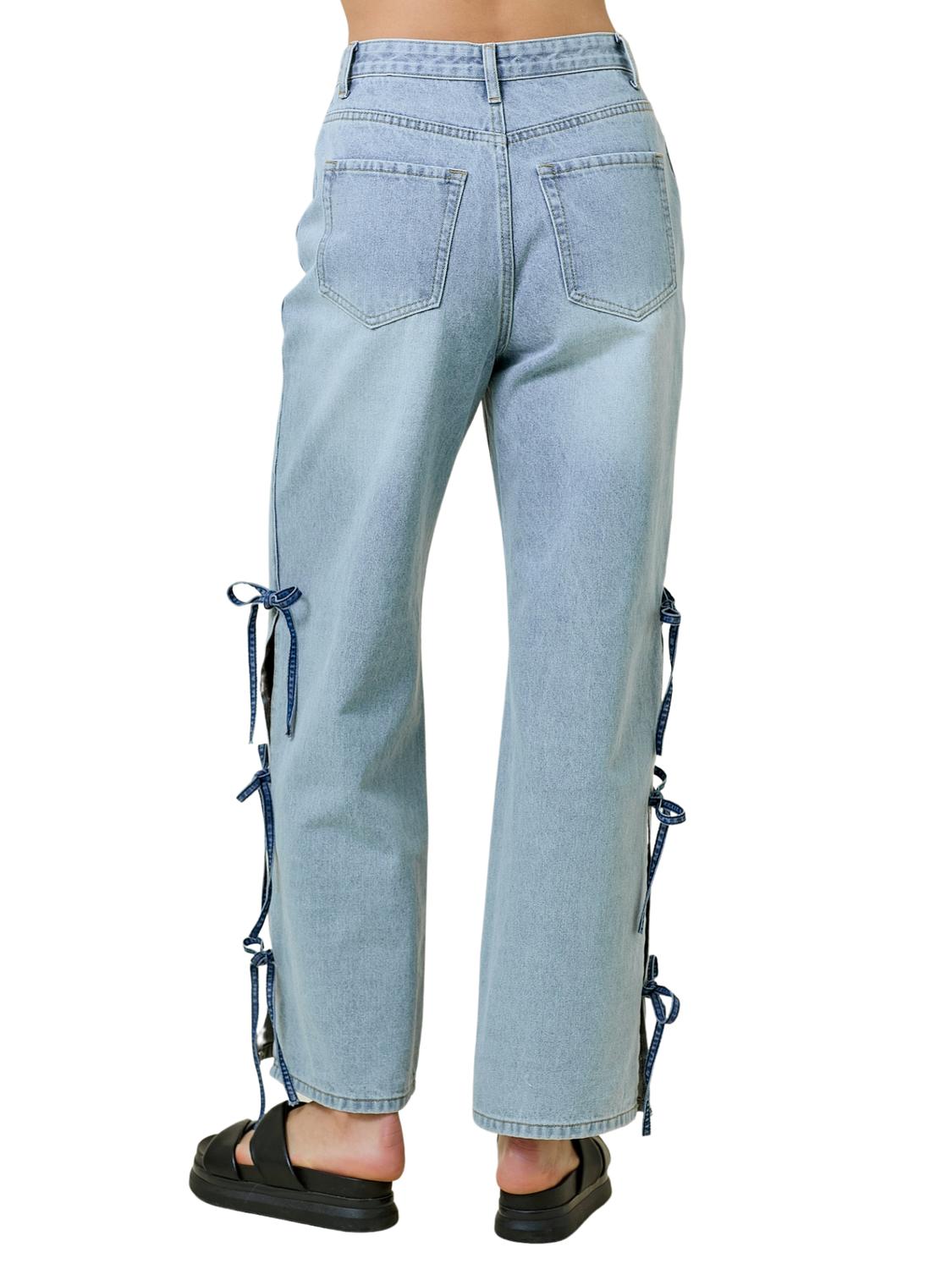 Day + Moon - No Need to Worry Tie Detail Jeans