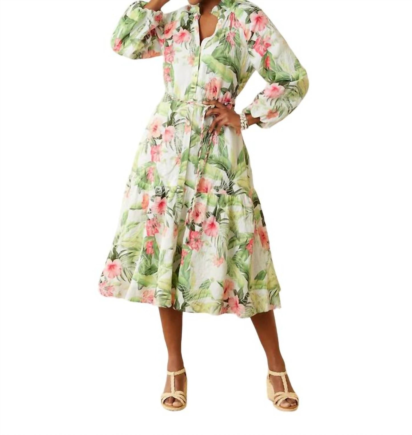 Tommy Bahama - Hibiscus Print Midi Dress