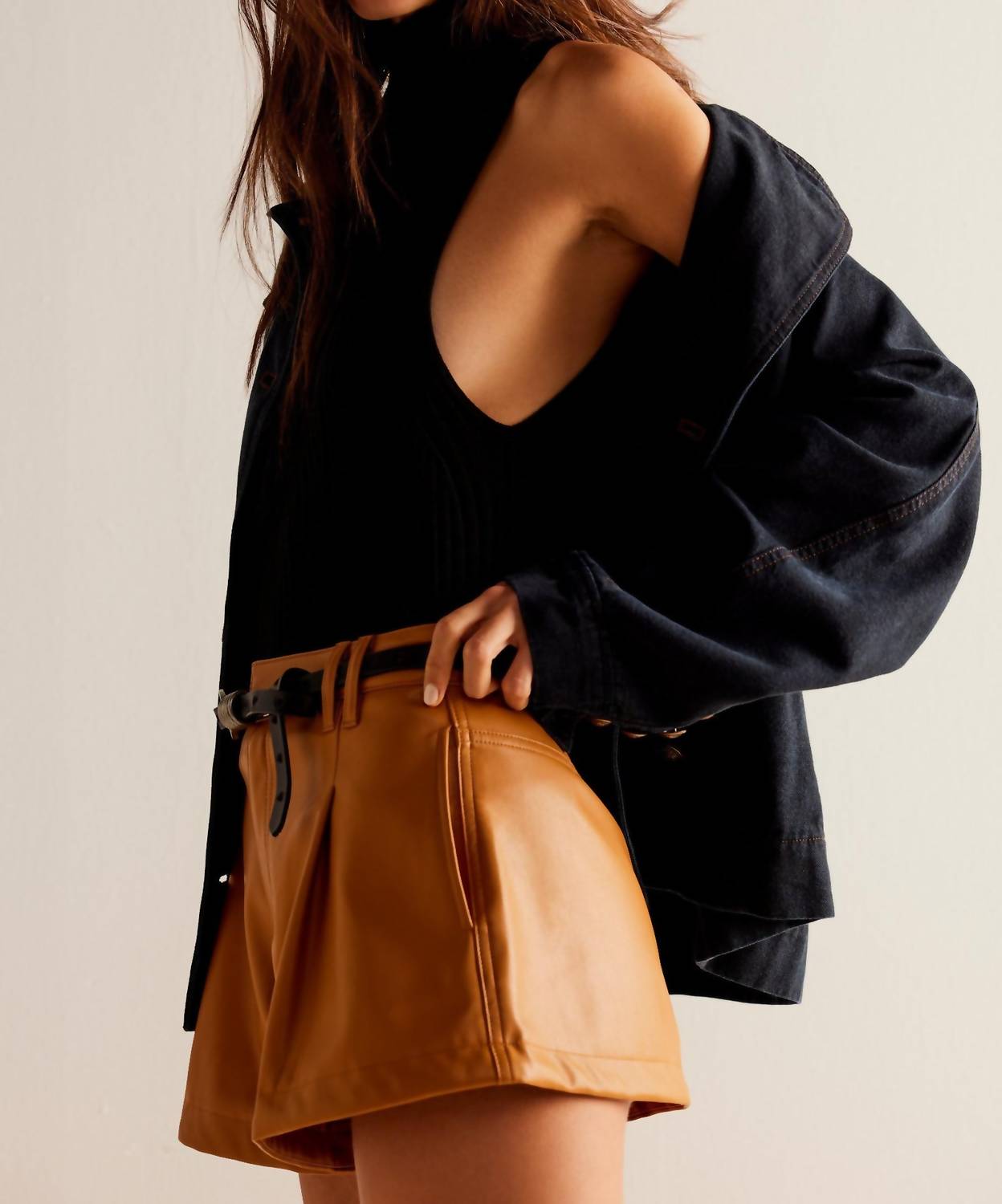 Free People - Vegan Leather Shorts