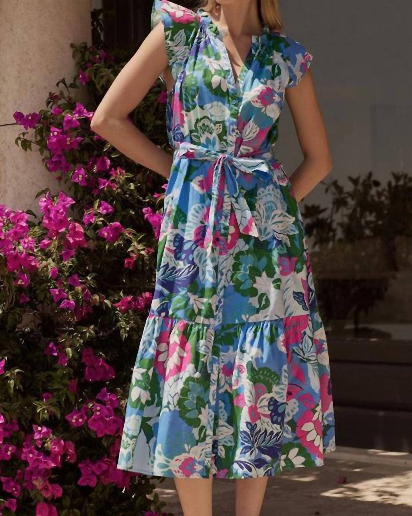 Sugarlips - Lavera Floral Button Down Midi Dress