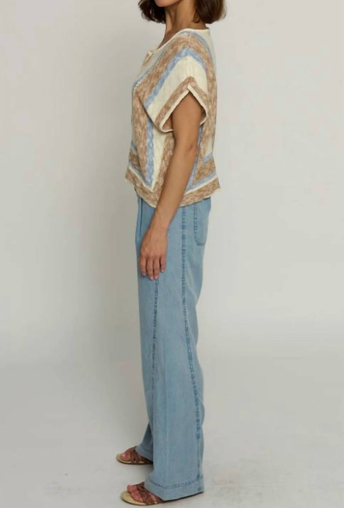 Central Park West - Mitred Stripe Square TOp