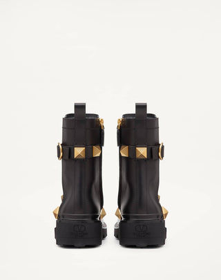 Valentino Garavani - Botas de combate femininas com tachas romanas