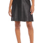 Karen Kane Faux Leather A-Line Skirt - Black