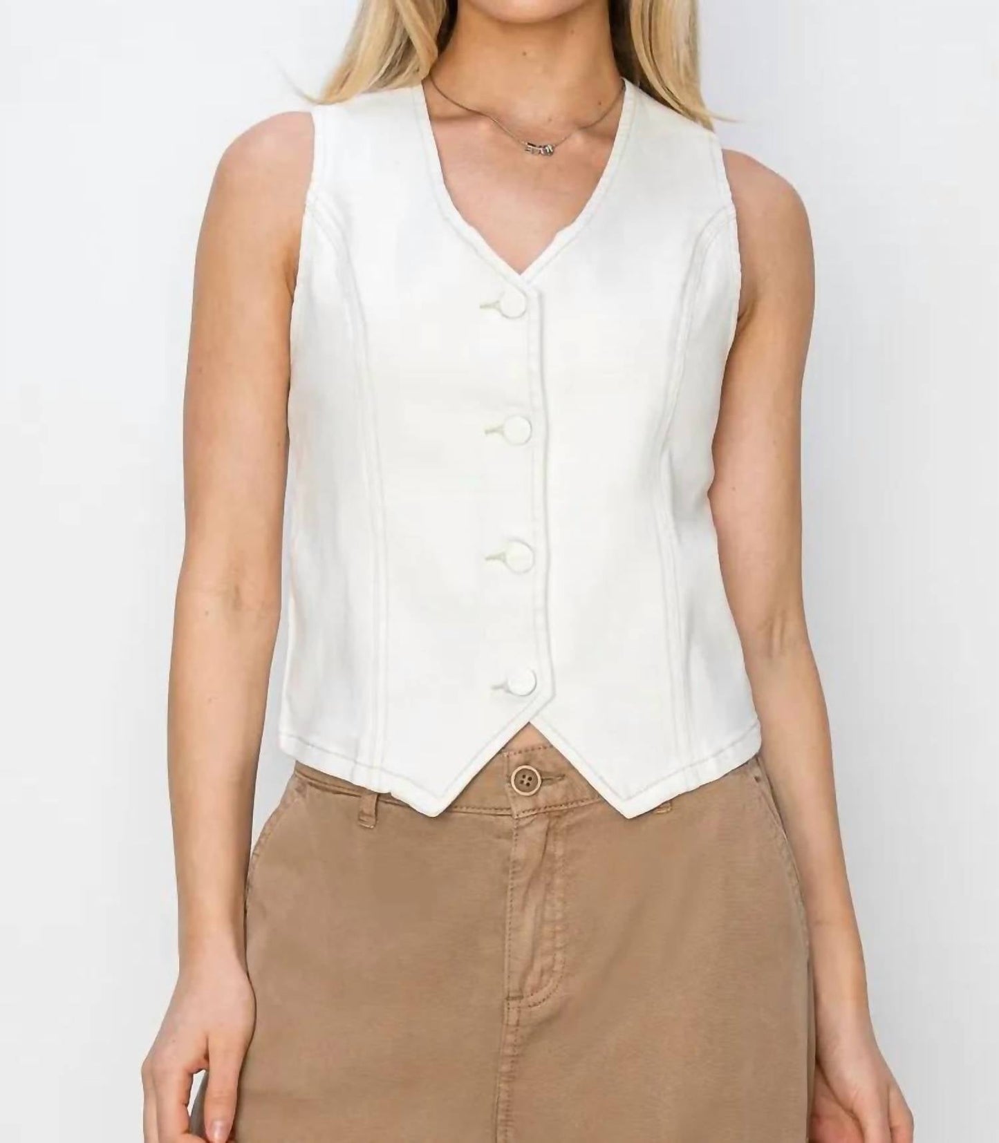 Risen - V Neck Button Down Vest