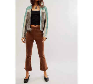 Free People - Calça flare slim cropped de veludo In My Feelings