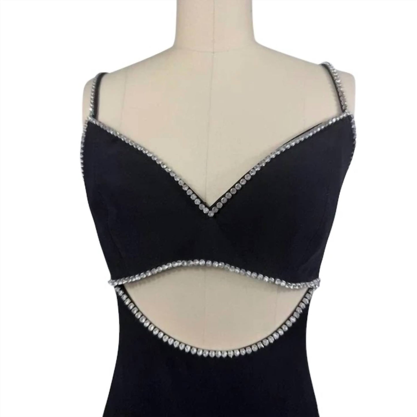 Ieena For Mac Duggal - Women's Midi Rhinestones Cocktail Dress