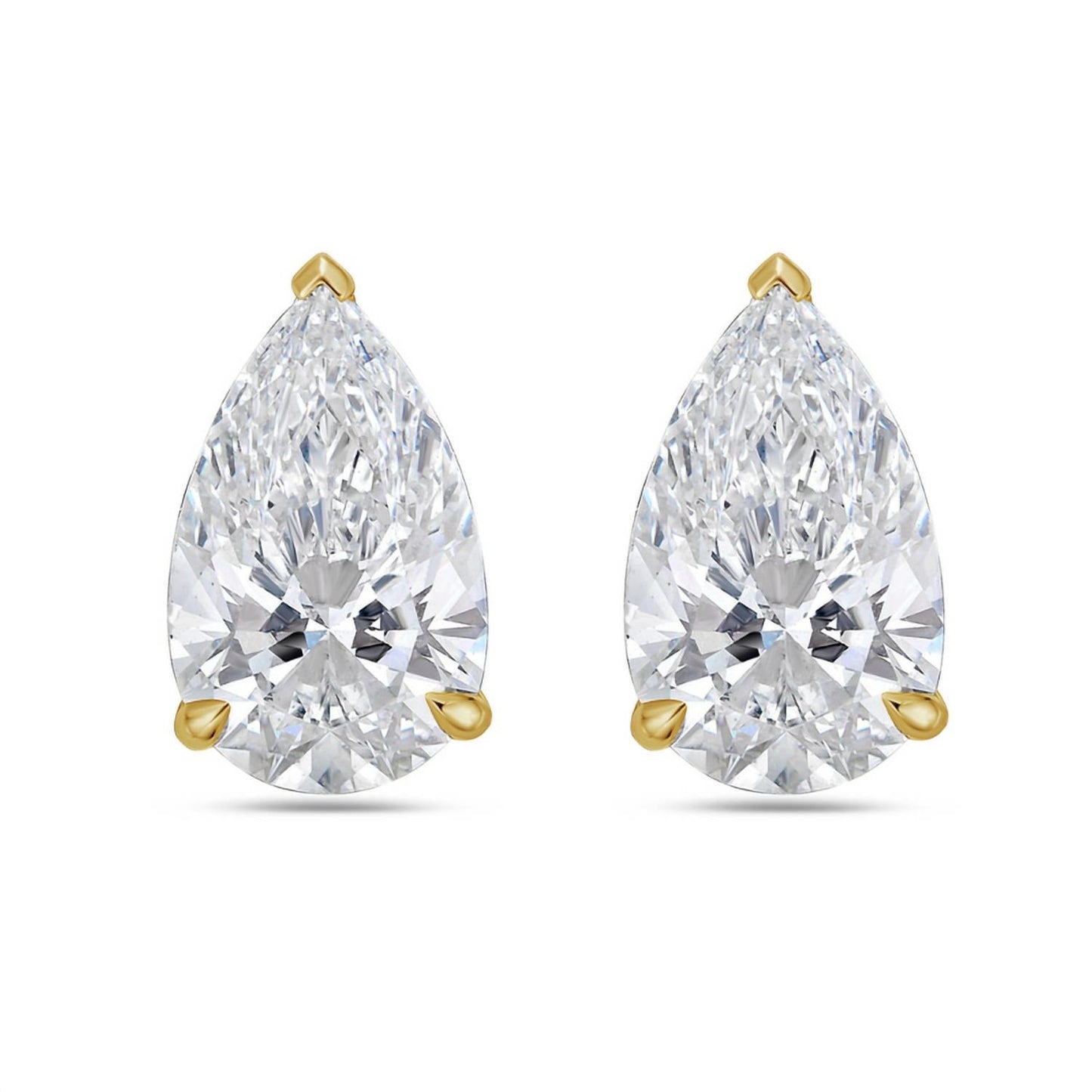 Diana M Jewels - 6.00 Cts Lab Grown Pear Cut Stud Earrings