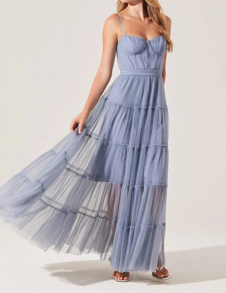 Astr - Mireya Bustier Tulle Maxi Dress