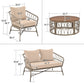 Bohemia-Inspired 4-Person Outdoor Seating Group With Removable Cushions