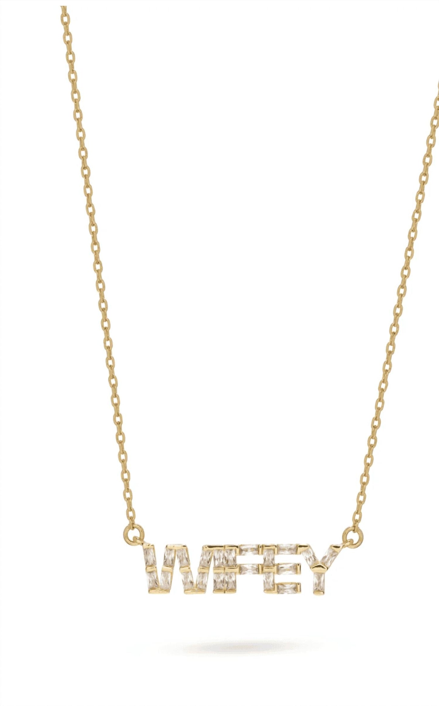 Crystal Haze - Women's Wifey Baguette Necklace