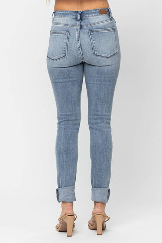 Judy Blue - Calça Jeans Skinny Destroy Tall de Cintura Alta e Pesada