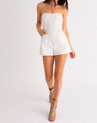 Le Lis - Strapless Denim Romper