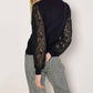 Apricot - Lace Arm Crew Neck Jumper