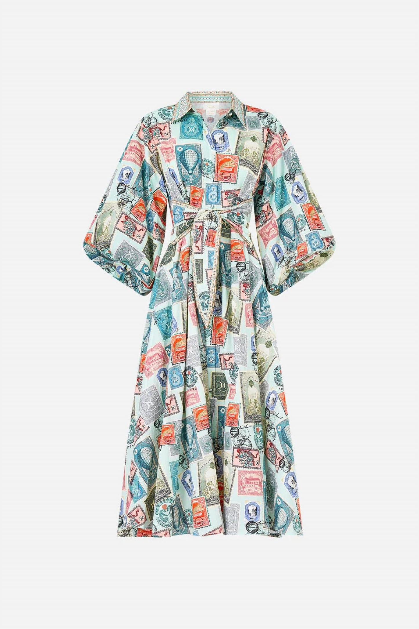 Camilla - Women's Waist Tie Shirt Dress