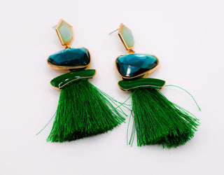 Brincos de pedras preciosas brilhantes esmeralda – Brincos de cristal para mulheres