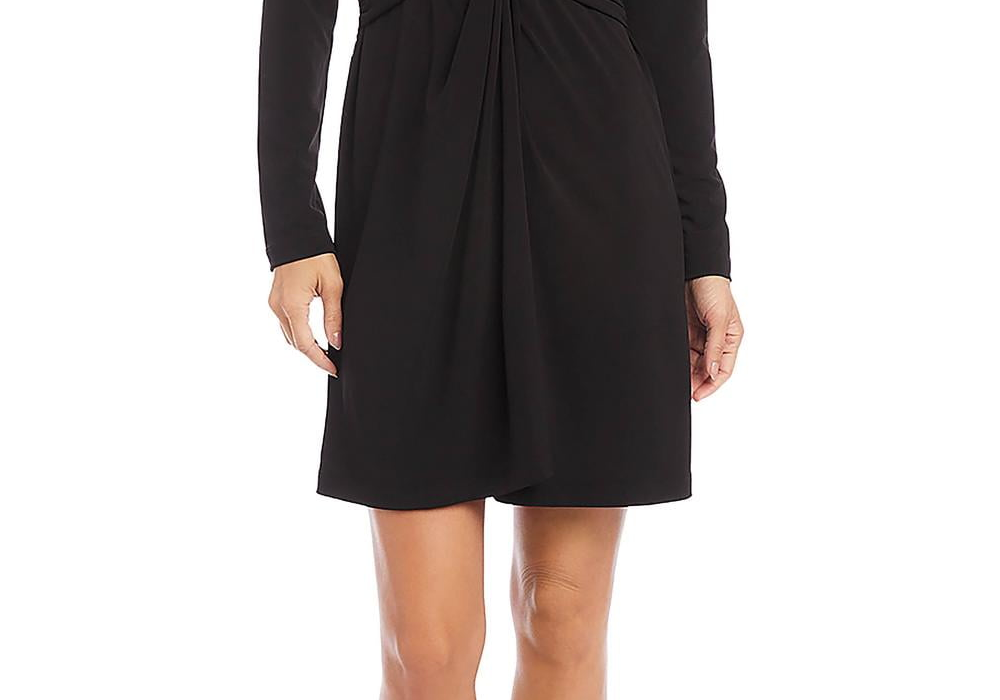 Vestido Karen Kane com frente torcida, preto