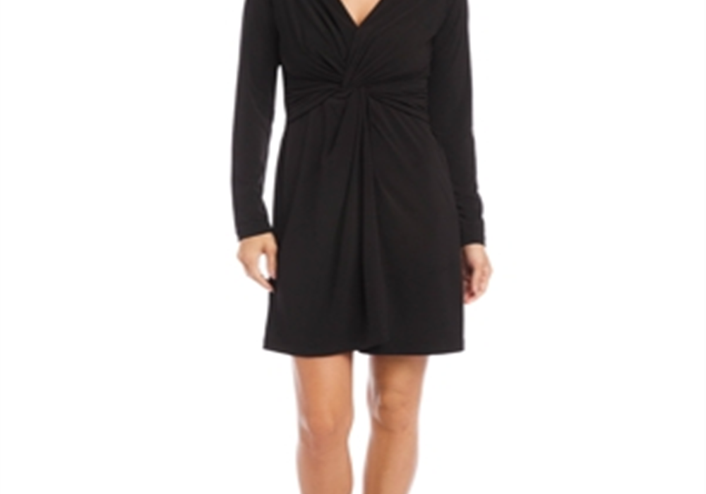 Vestido Karen Kane com frente torcida, preto