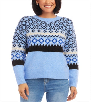 Suéter Karen Kane Jacquard Azul Marinho