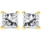 IGI Certified 14K Yellow Gold 1/4 Cttw Princess-Cut Diamond Solitaire Stud Earrings