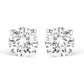 AGS Certified 14K White Gold 1.0 Cttw 4-Prong Set Brilliant Round-Cut Solitaire Diamond Push Back Stud Earrings (E-F Color, SI2-I1 Clarity)