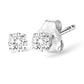 AGS Certified 14K White Gold 1.0 Cttw 4-Prong Set Brilliant Round-Cut Solitaire Diamond Push Back Stud Earrings (G-H Color, SI2-I1 Clarity)