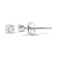 AGS Certified 14K White Gold 1.0 Cttw 4-Prong Set Brilliant Round-Cut Solitaire Diamond Push Back Stud Earrings (G-H Color, SI2-I1 Clarity)