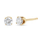 AGS Certified 14K Yellow Gold 1/2 Cttw 4 Prong Set Brilliant Round-Cut Solitaire Diamond Push Back Stud Earrings (O-P, Color, SI2-I1 Clarity)