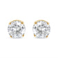 AGS Certified 14K Yellow Gold 1/2 Cttw 4 Prong Set Brilliant Round-Cut Solitaire Diamond Push Back Stud Earrings (O-P, Color, SI2-I1 Clarity)