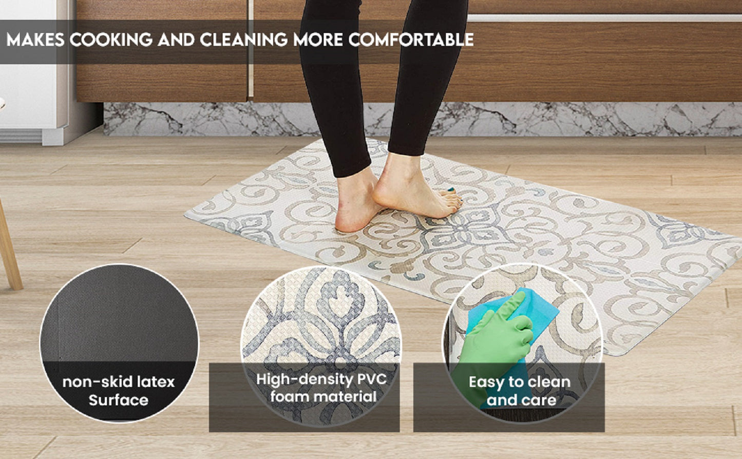 Tapete antifadiga em relevo de 20" x 39" (MEDALHO RÚSTICO) 