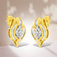 10K Yellow Gold 1/3 cttw Round-Cut Diamond Cluster and Swirl Stud Earrings (J-K Clarity, I2-I3 Color)
