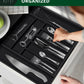 Silverware Drawer Organizer, Black (9 Slots)