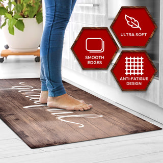 Oversized Cushioned Anti-Fatigue Kitchen Mat (Grateful)