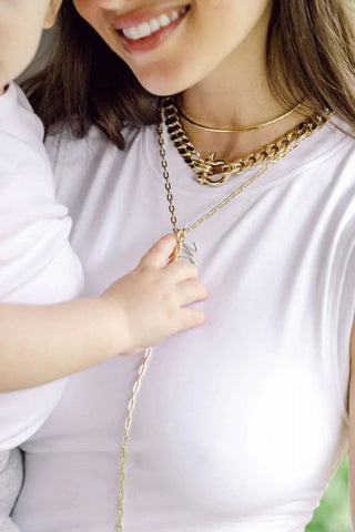 Eklexic - Colar Lariat Feminino de Elos Médios