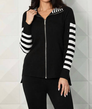 Angel Apparel - Stripe Sleeve Zip Jacket