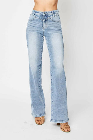 Judy Blue - High Waist Front Yoke Retro Wide Leg Jeans