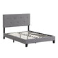 Queen Size Upholstered Platform Bed Frame With Button Tufted Linen Headboard