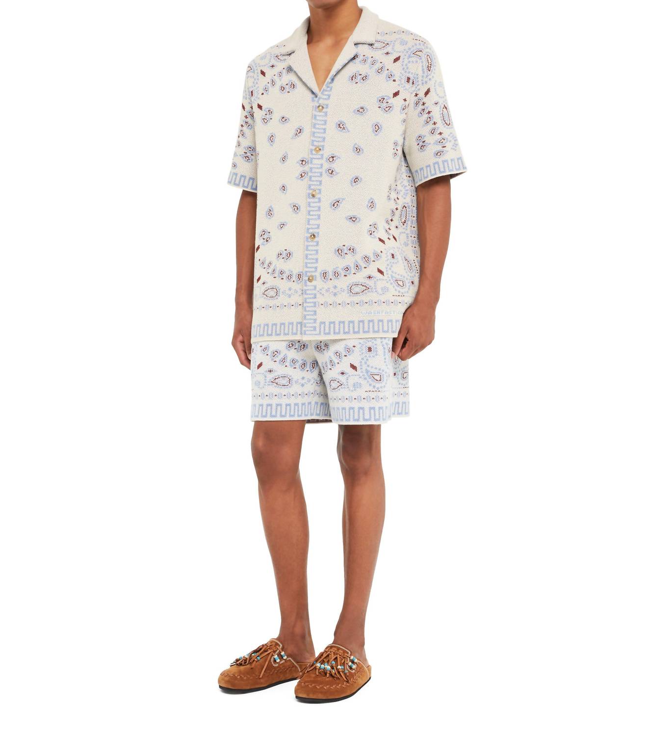 Alanui - Men's Cotton Piquet Bandana Bermuda Shorts