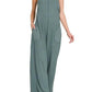 Zenana - Knit Waffle Wide Leg Overalls