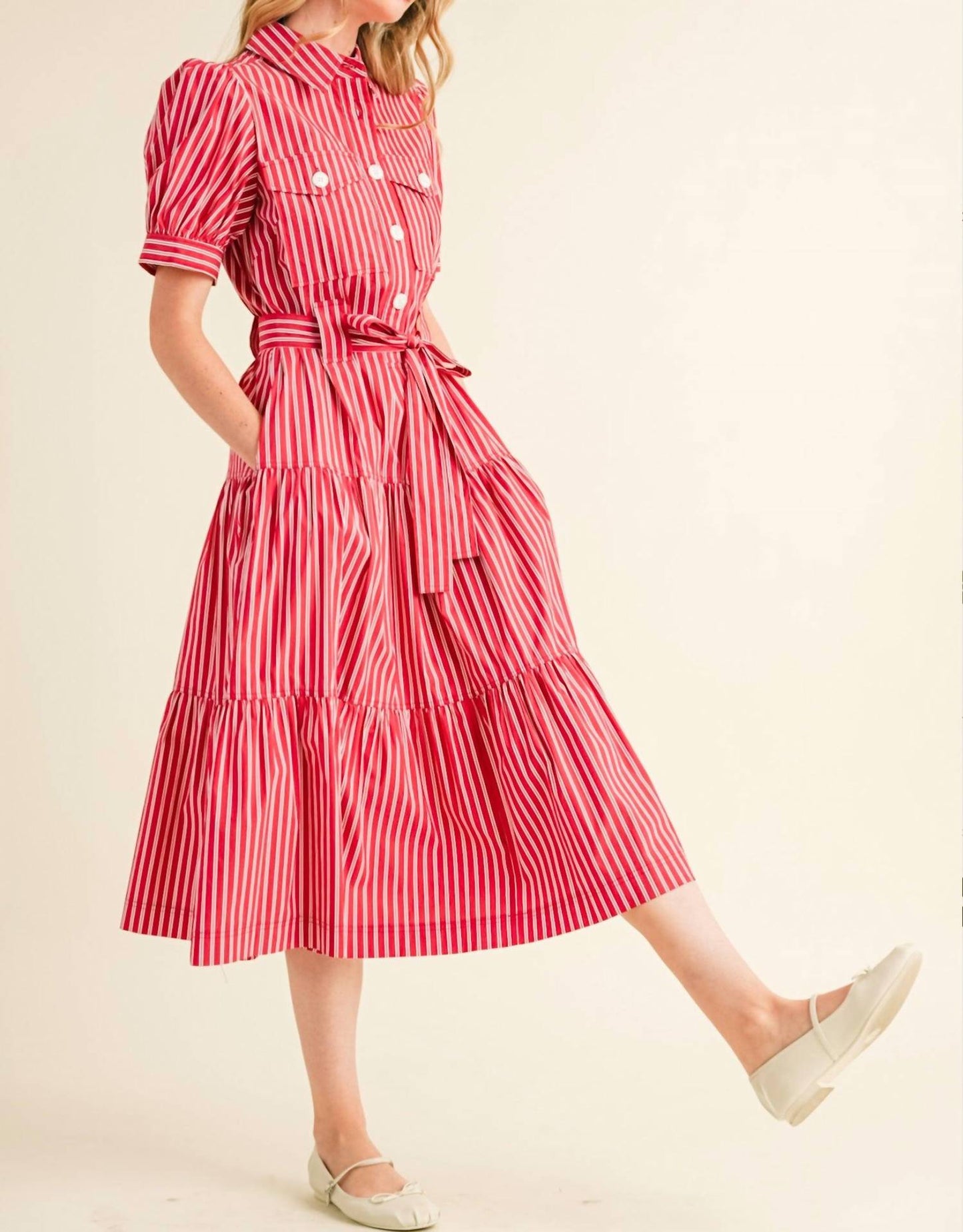 &Merci - Cora Stripe Shirt Dress