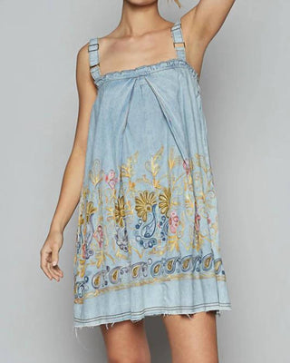 Pol - Vestido Jeans Bordado
